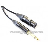 Cable Canare TS 1/4 (6.3 mm) a XLR Hembra Neutrik en oro grado estudio de 50 m